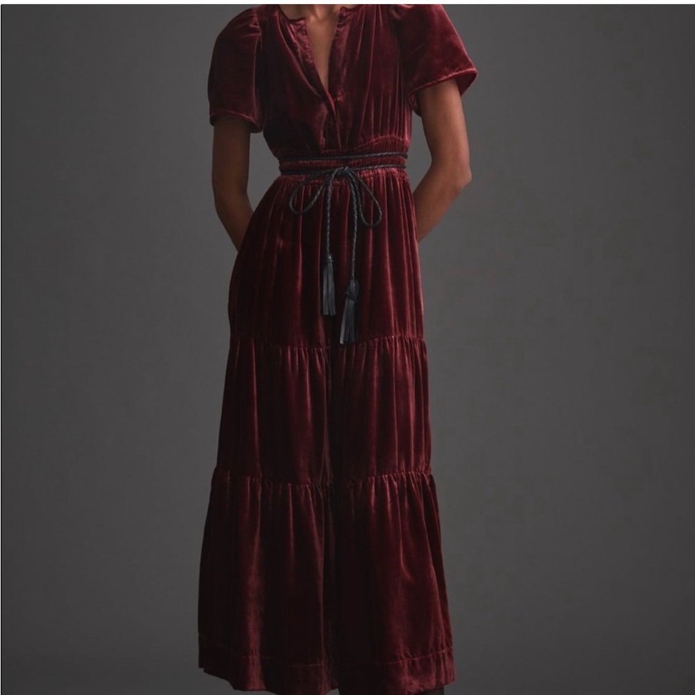 Anthropologie The Somerset Maxi Dress Velvet